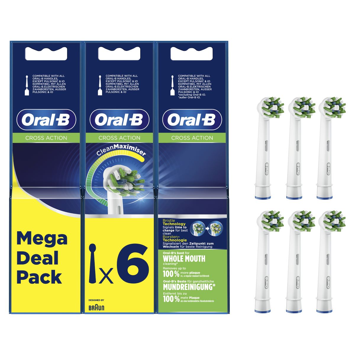 Oral B løse børster Cross Action 6 stk.