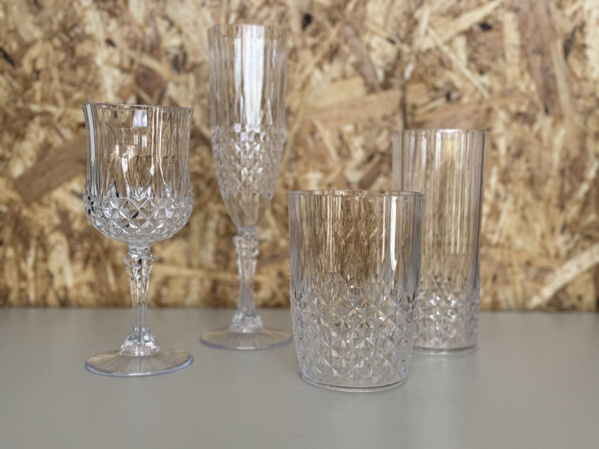 Champagneglas 6 stk. klar plast