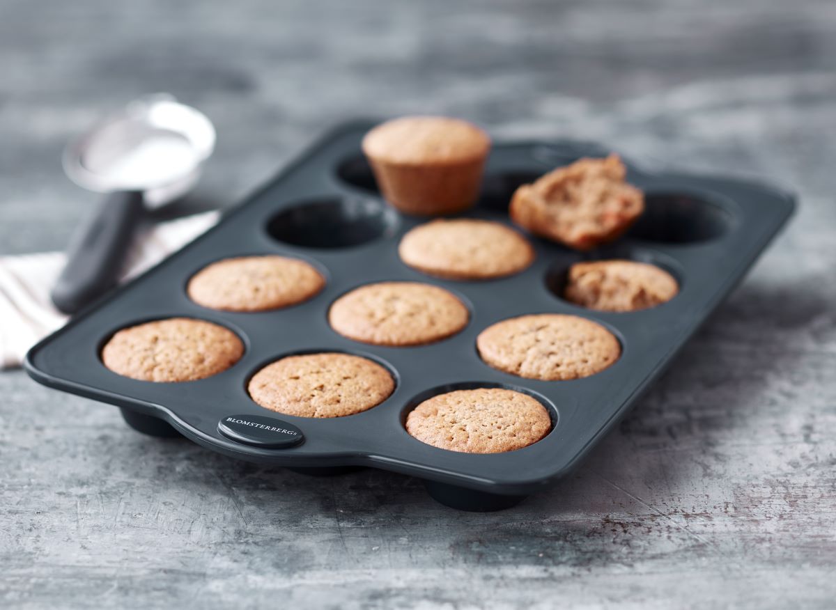 Muffinform 12 stk. grå silikone