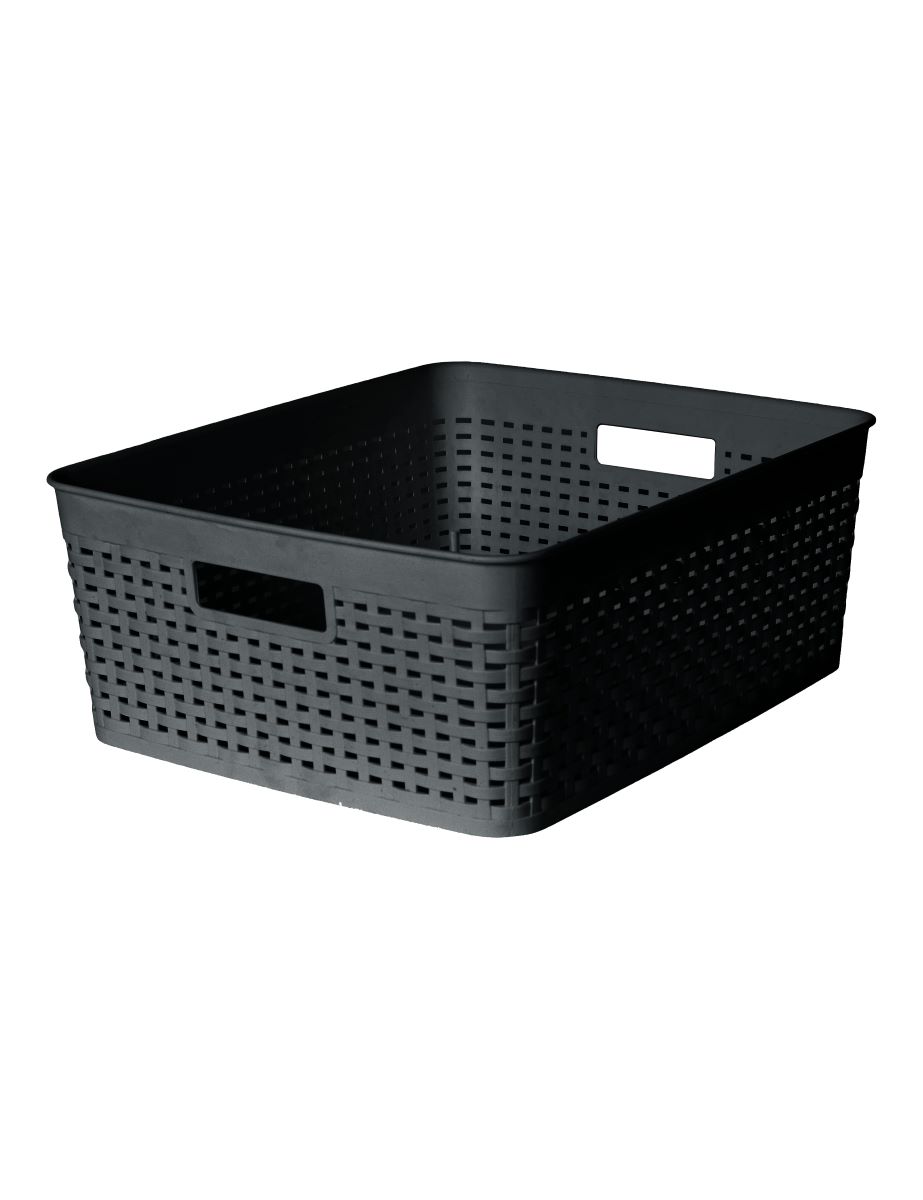 Fletkurv 35x29x13 cm plast sort