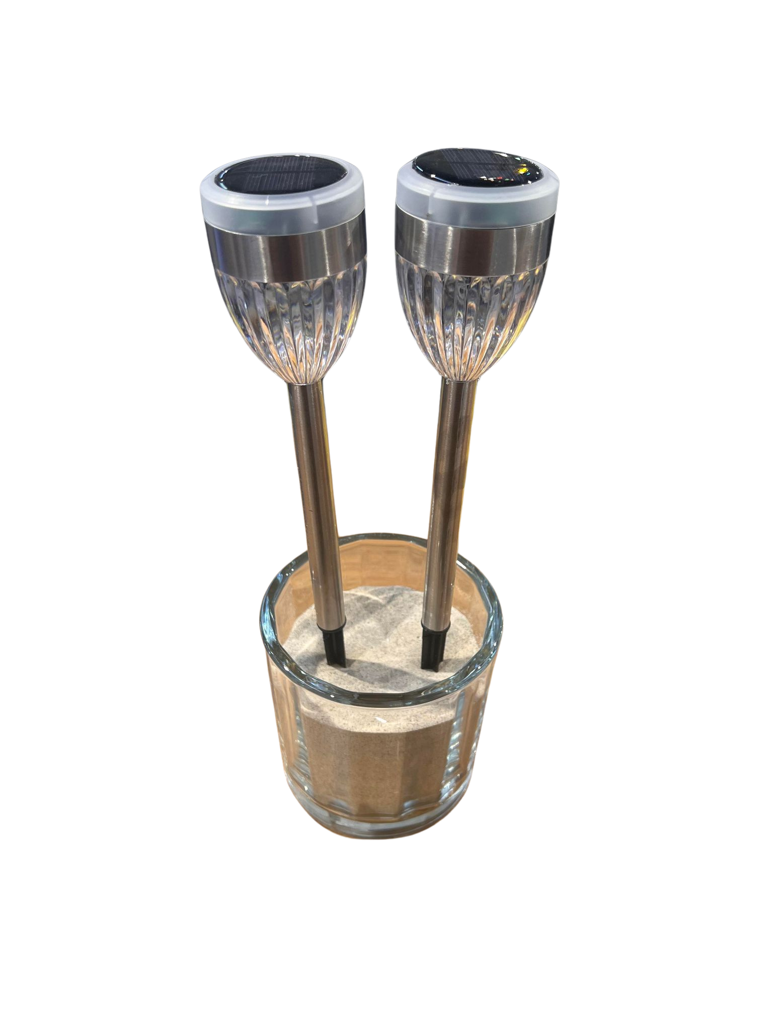 Conzept solar lampe stål 6,2x36,5 cm 2xLED dual function 2 stk.