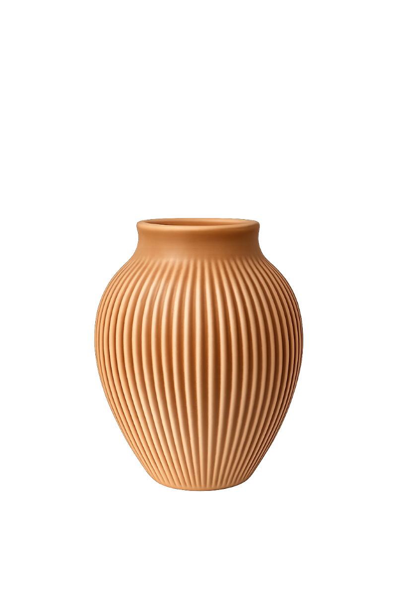 Knabstrup Vase Riller mat rosa 12,5 cm