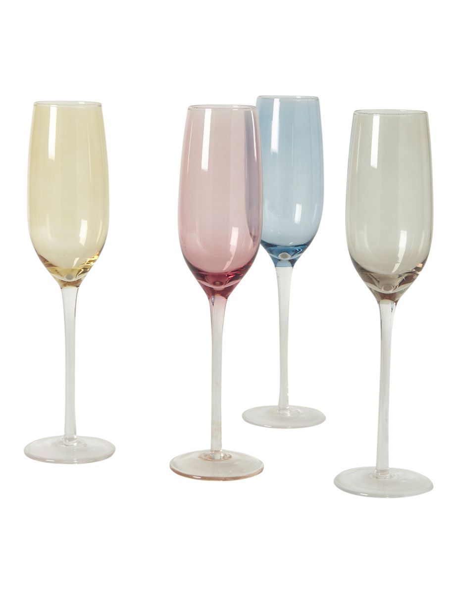 Champagne Glas 20cl Indfarvet Sæt 4 Ass