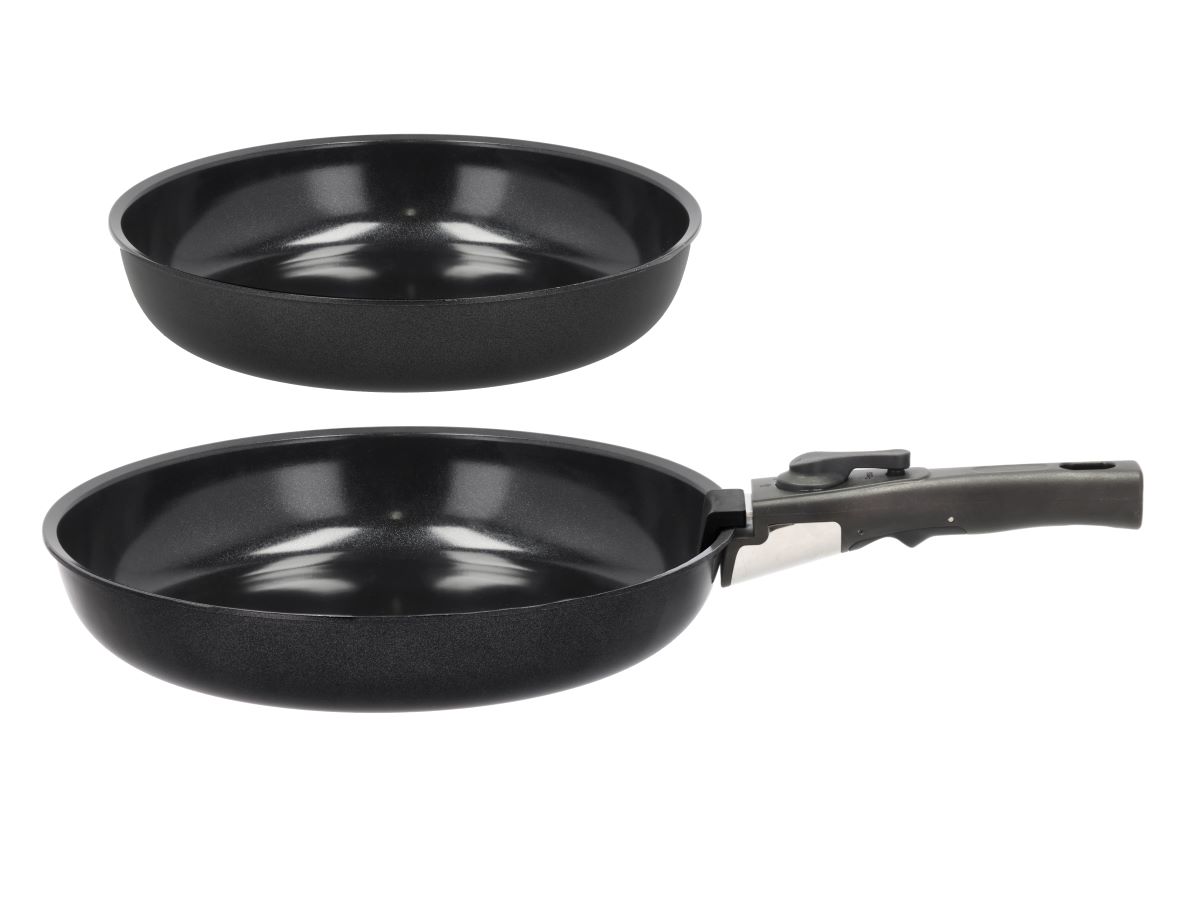 HOLM stegepandesæt med aftagelig håndtag 24+28 cm. Sort