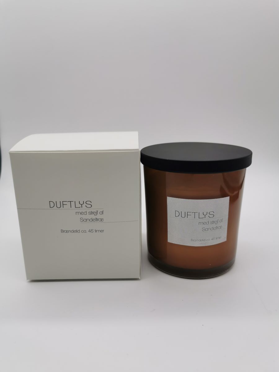 Duftlys 3% 330G./45 timer sandeltræ - brun/sort