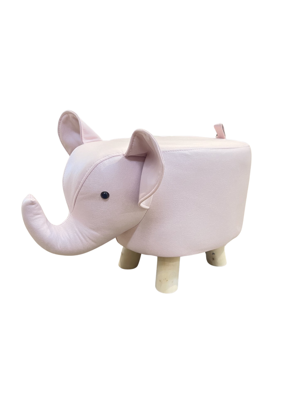 Elefant skammel m/træben rosa 50x25x30 cm.