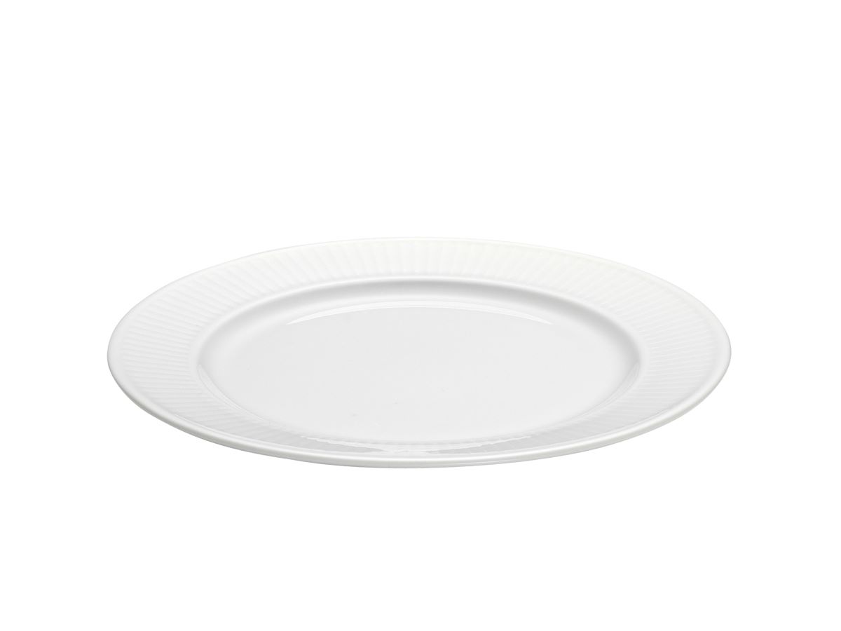 Tallerken flad Plissé 20 cm Hvid