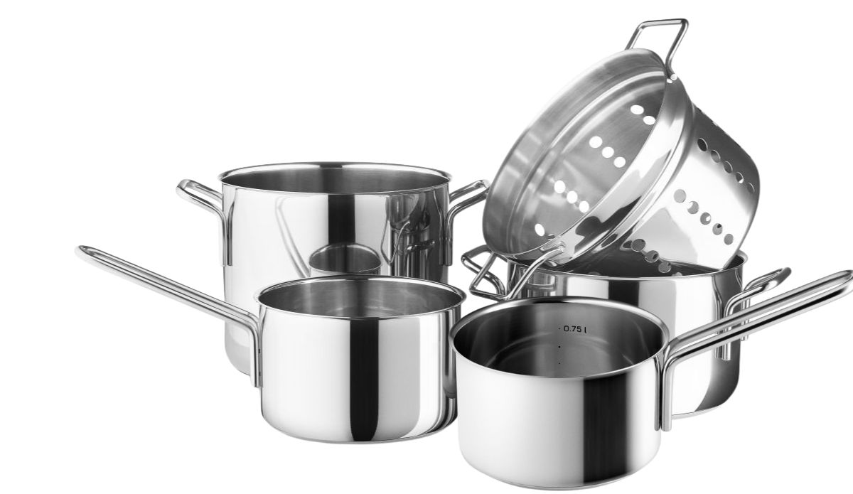 Eva Trio SS Grydesæt i 5 dele 1,1/1,8/3,6/4,8 L og pastaindsats