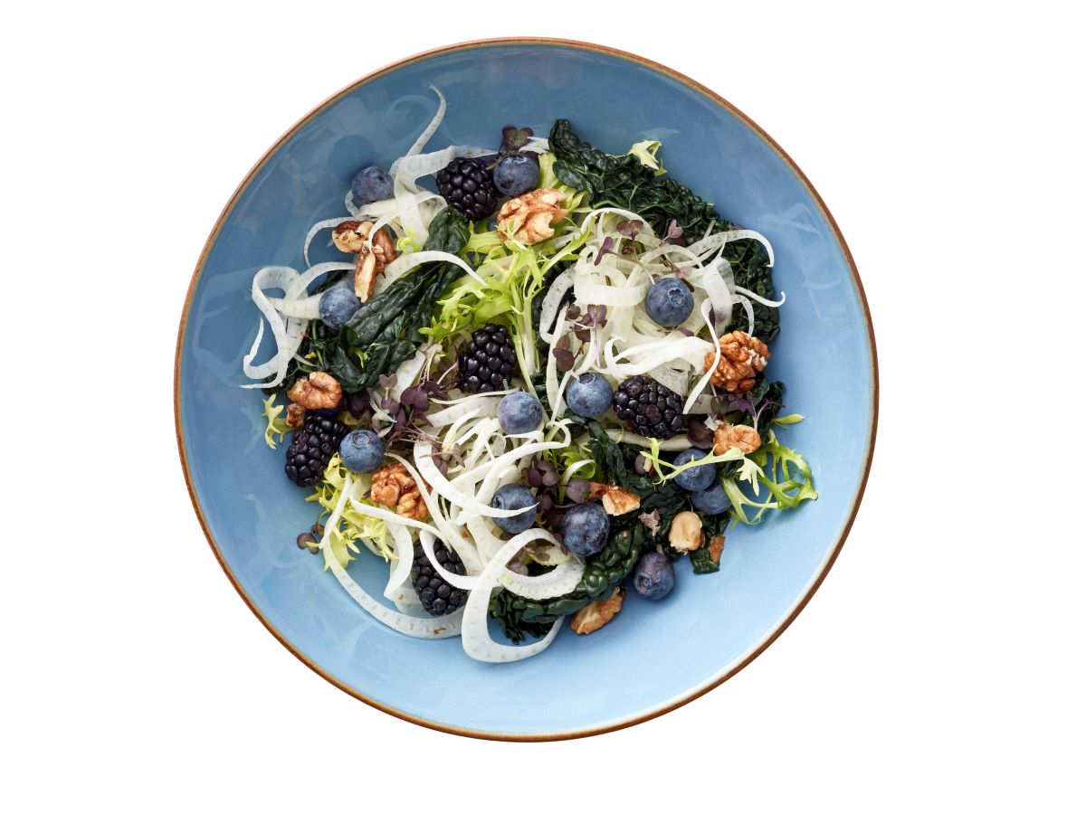 Bitz Salatskål Wood 24 cm. Wood/Ocean Stentøj