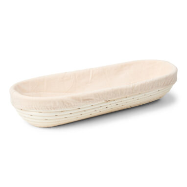Hævekurv med dug 28x13 cm.