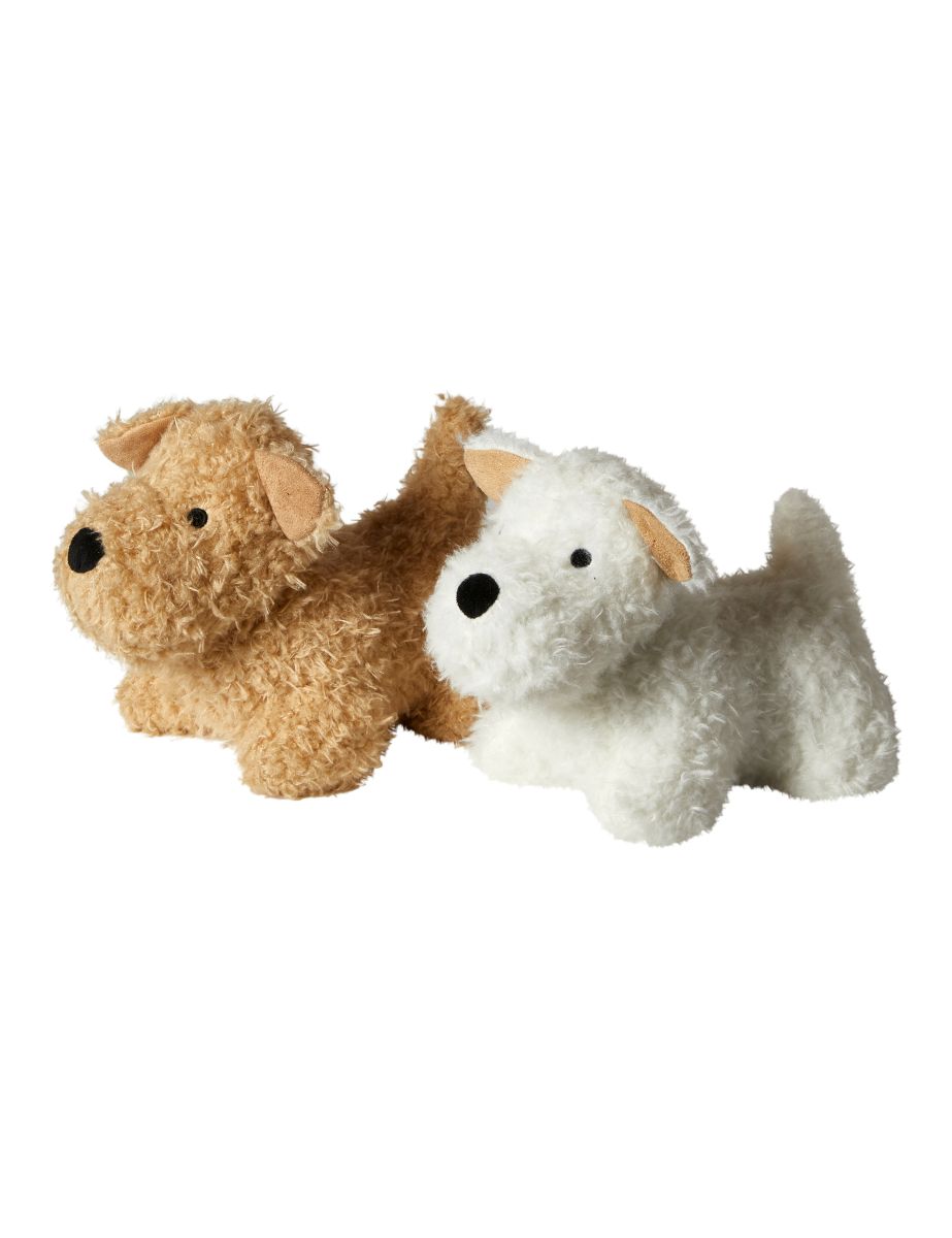 Dørstopper Hund plys hvid/beige