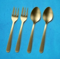 Kaffeske og kagegaffel 4 dele guld Royal Van Kempen & Begeer