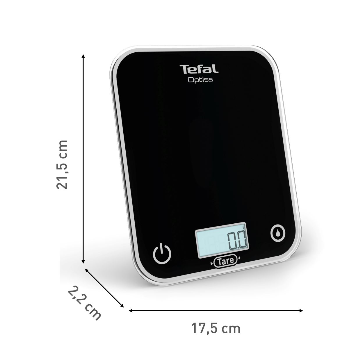 Tefal Køkkenvægt i glas sort 5 kg
