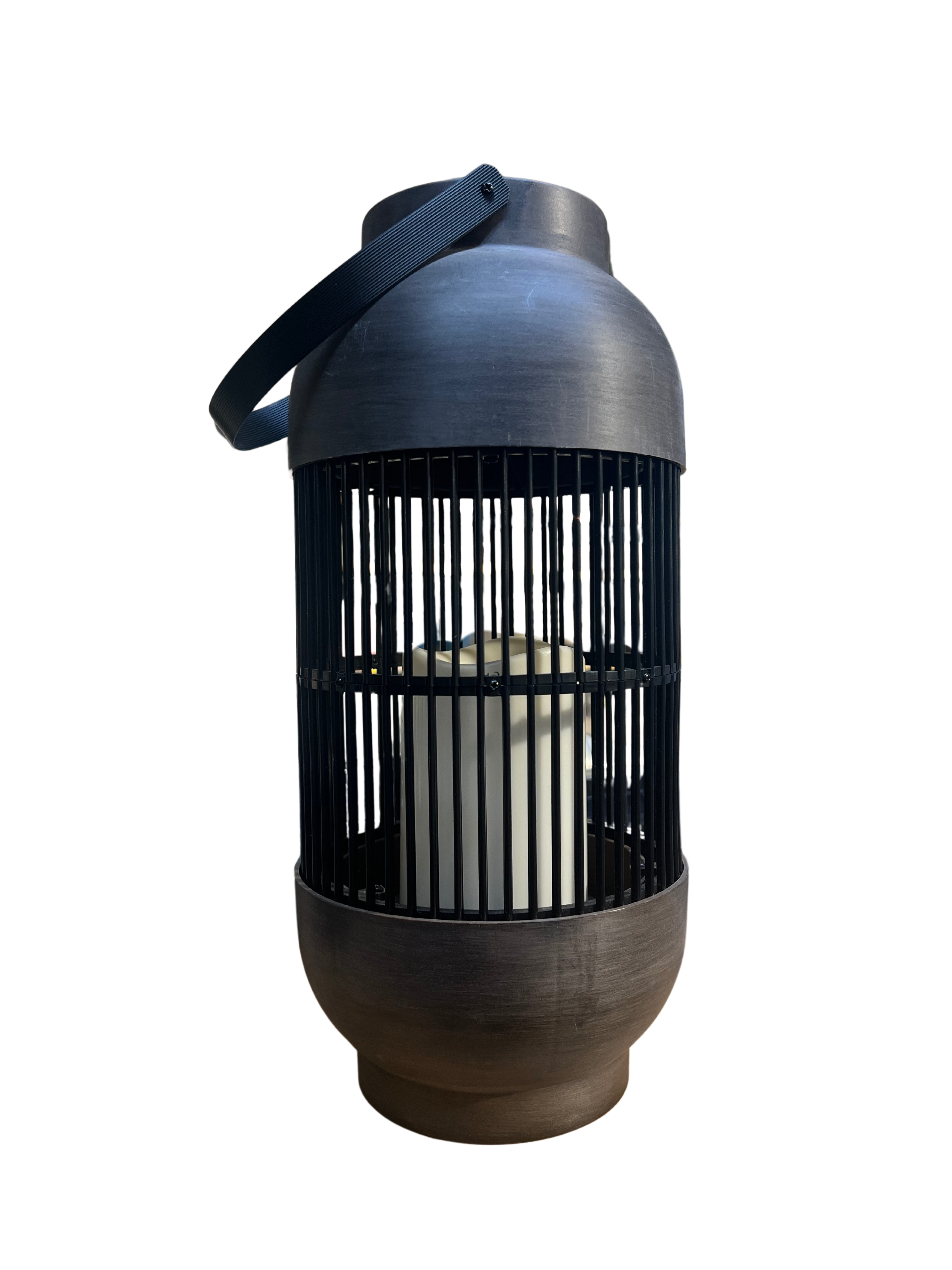 Solar Lanterne Rattan H33cm Sort