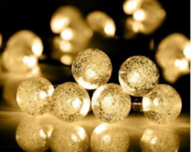 Conzept solar lyskæde kugler 2,5 cm 20xLED varmhvid