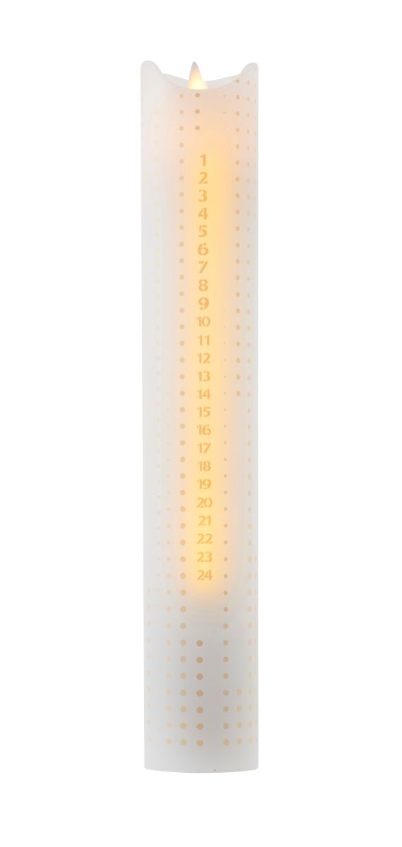 Sara Kalenderlys Ø 5Xh29 cm. guld dots