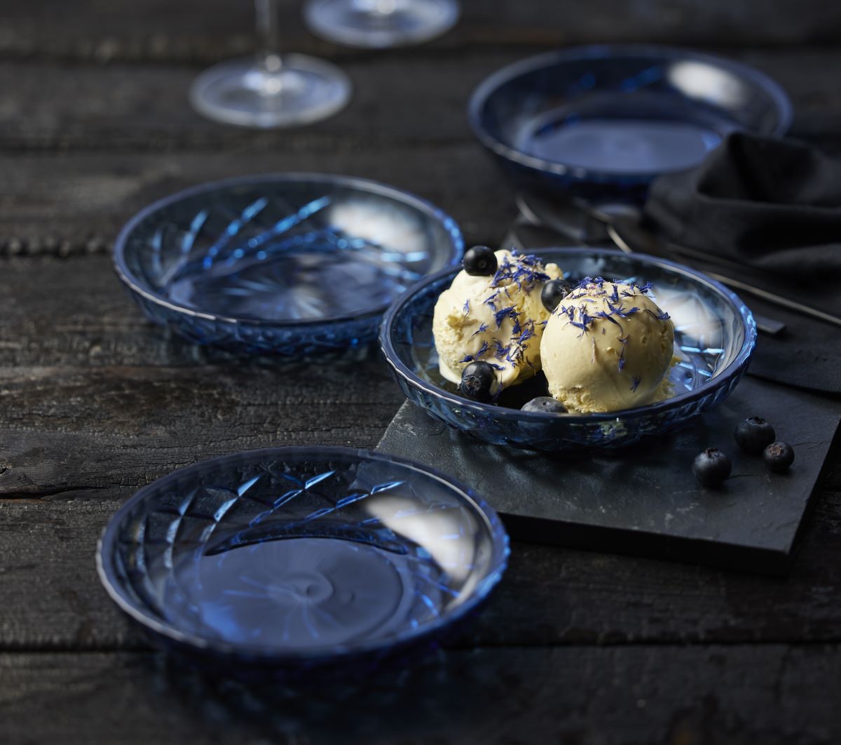 Asiet Sorrento 16 cm 4 stk. Blå