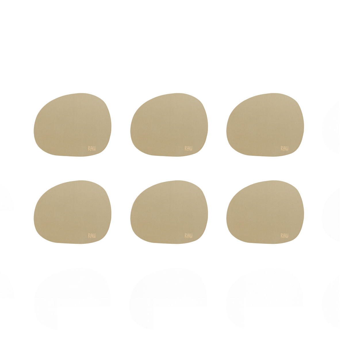 Raw coaster silikone 12,2x10 cm 6 stk. beige