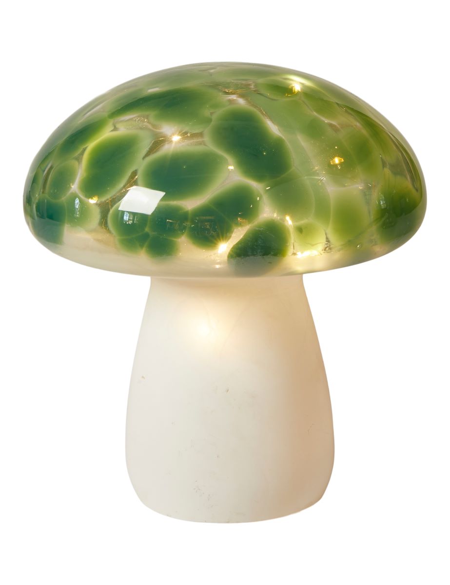 LED Paddehat glas batteri 17 cm. grøn