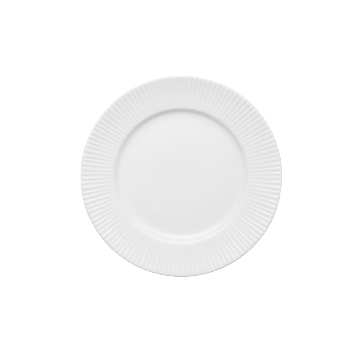 Groovy desserttallerken 19 cm. -hvid porcelæn