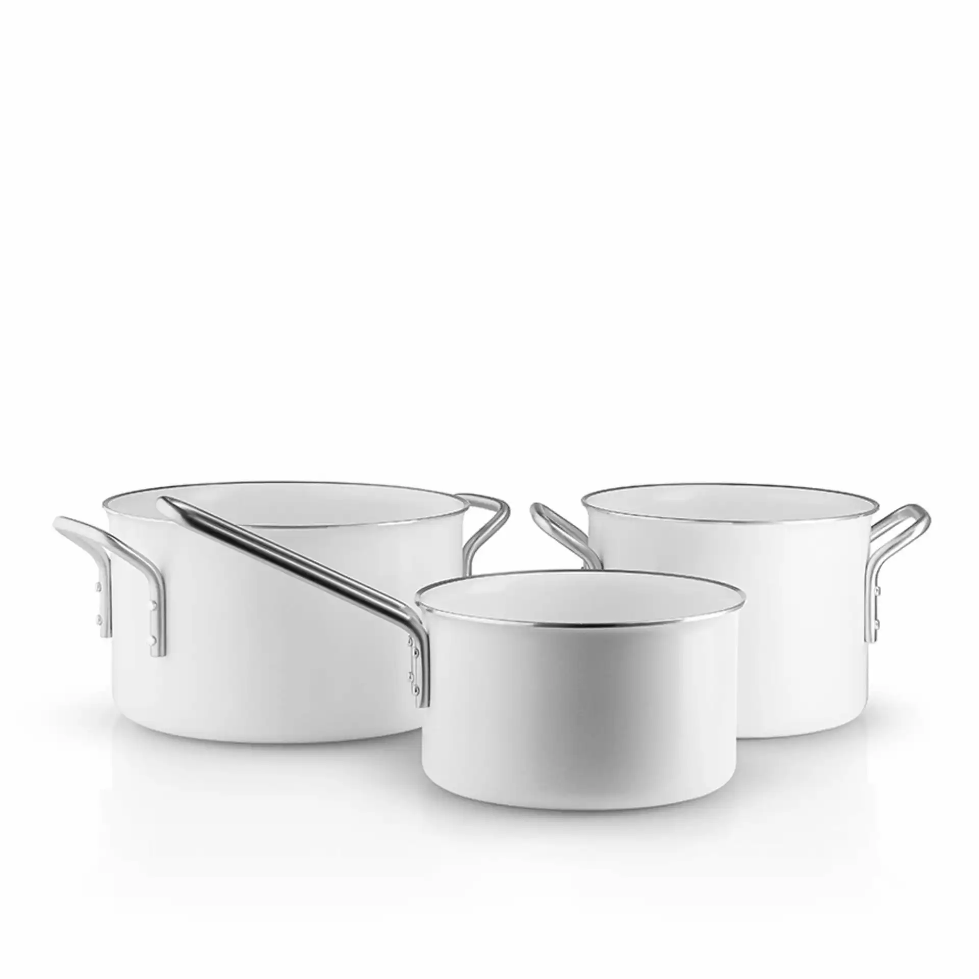 Eva Trio Grydesæt 3 dele White Line (kasserolle 1,8l, gryde 2,5l, gryde 3,8l)