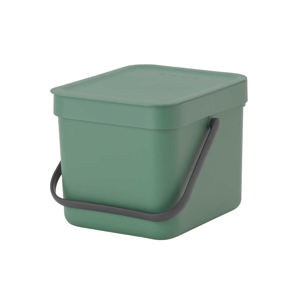 Affaldsspand m/låg sort.kon. 6 ltr. Grøn