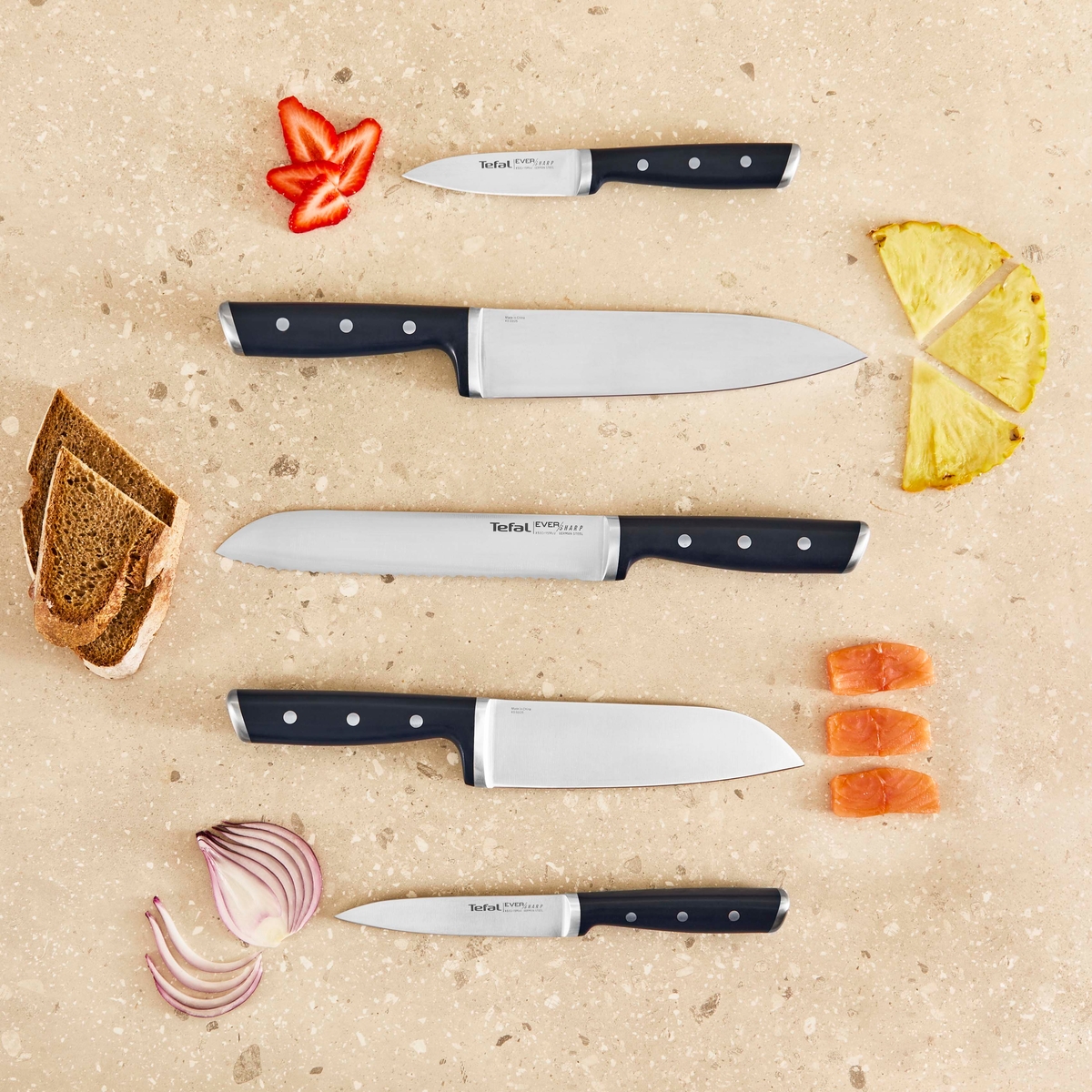 Tefal EverSharp Pro Knivblok med 5 knive 