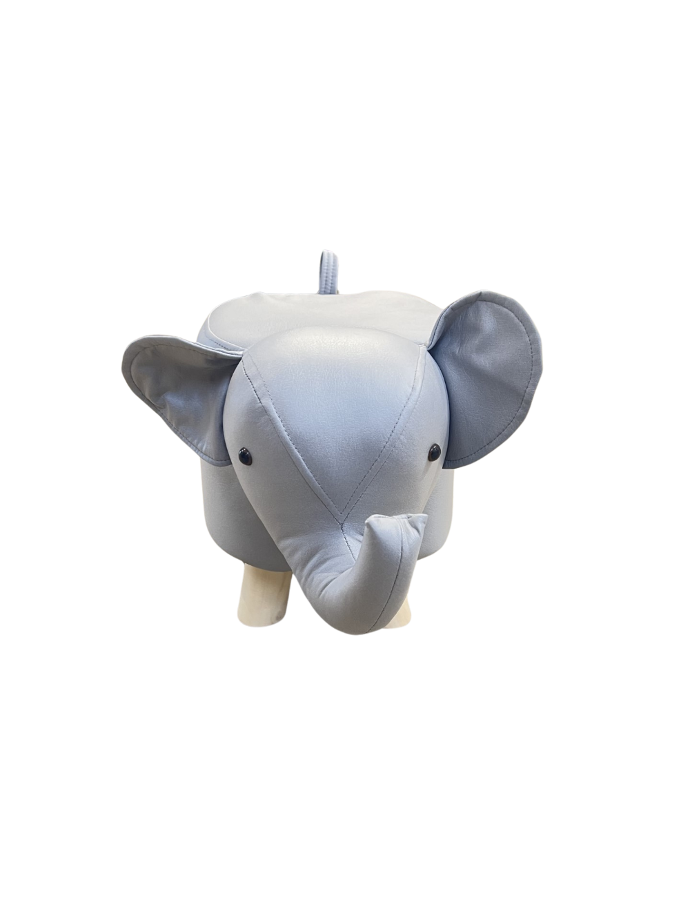 Elefant skammel m/træben grå 50x25x30 cm.