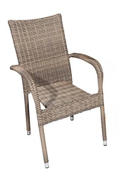 Havestol David stabelbar brunmeleret flet