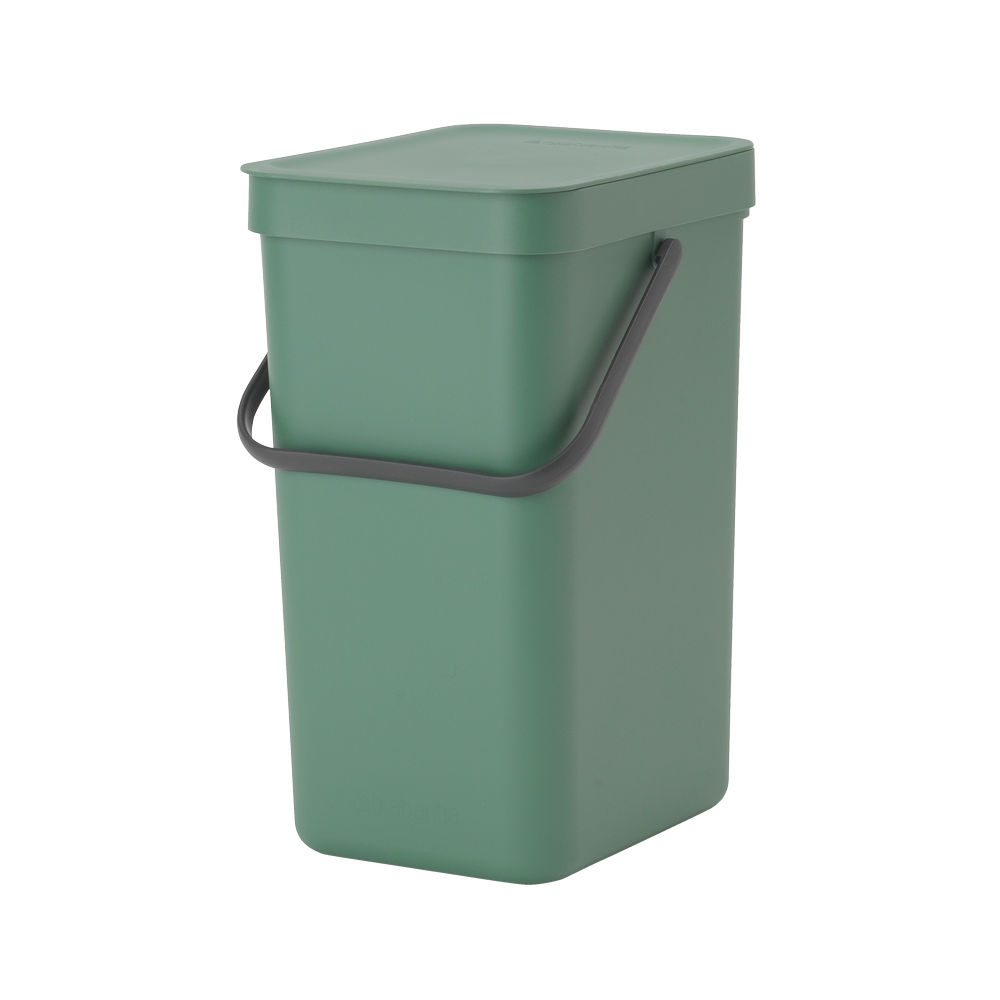 Affaldsspand m/låg sort.kon. 12 ltr. Grøn