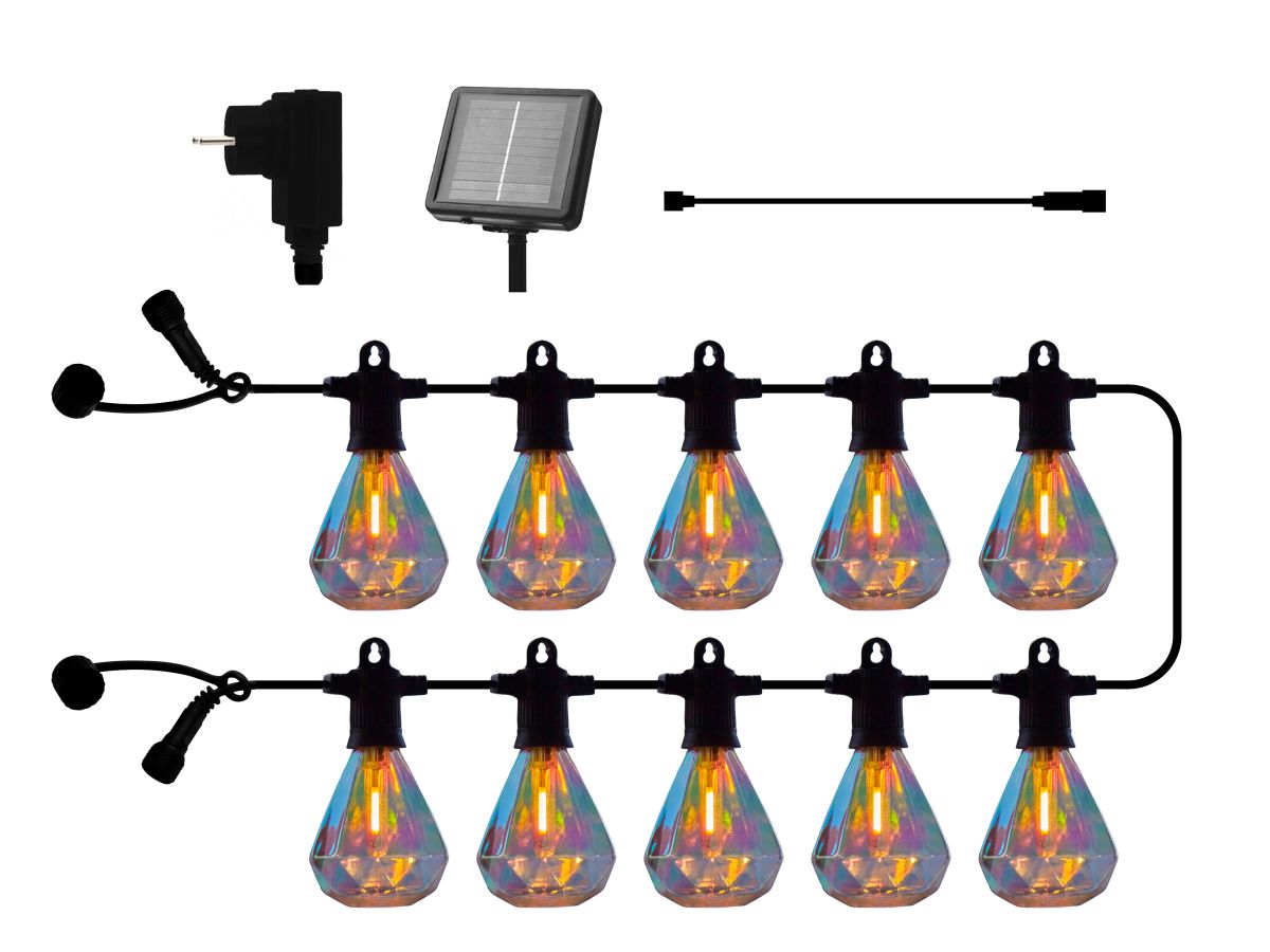 Marcus Solar/transformer lyskæde startsæt 10 LED varm hvid - extendable system