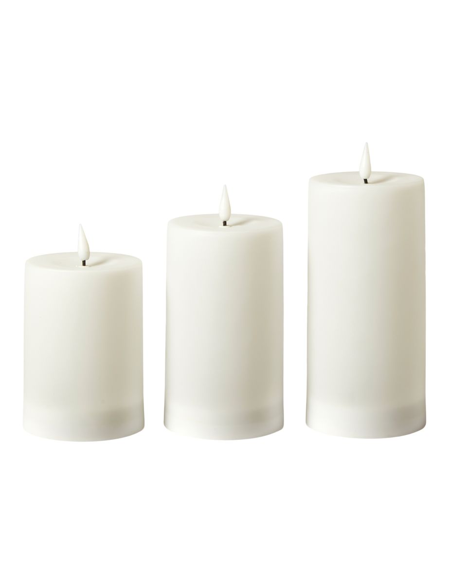 Da'core Solcelle bloklys Sæt med 3 stk. plastik hvid