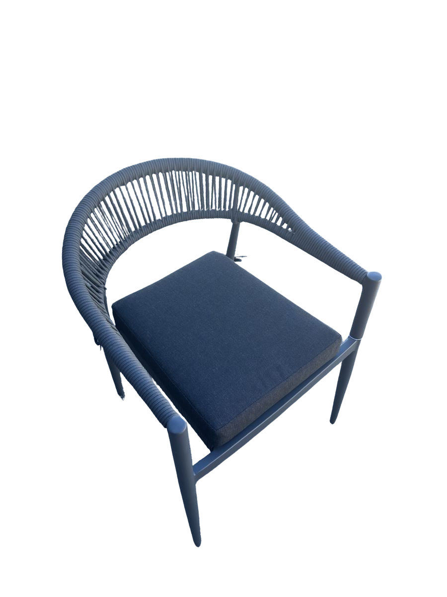 Kreta stol strenge alu sort/grå m,hynde