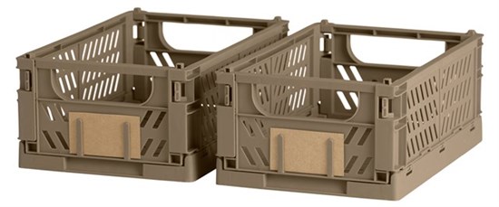 Opbevaringskasse Dusty walnut 2 stk. 25x16.5x10 cm