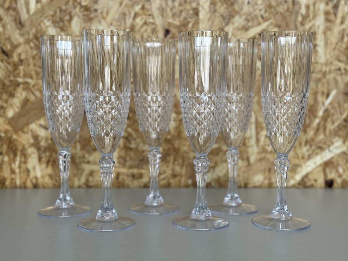 Champagneglas 6 stk. klar plast