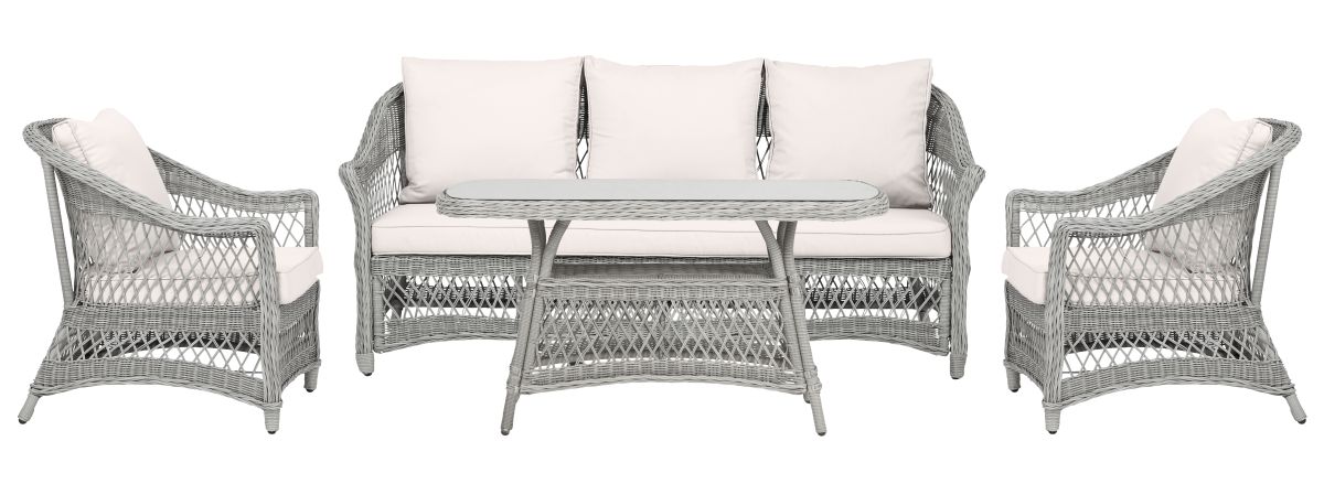 Vila Sofasæt 4 dele inklusiv vandtætte hynder lysegrå