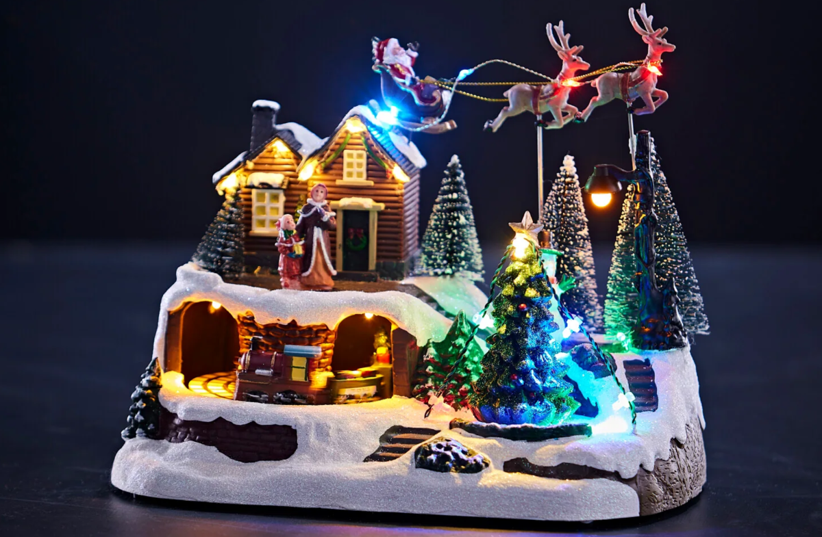 Julelandsby med tog og musik