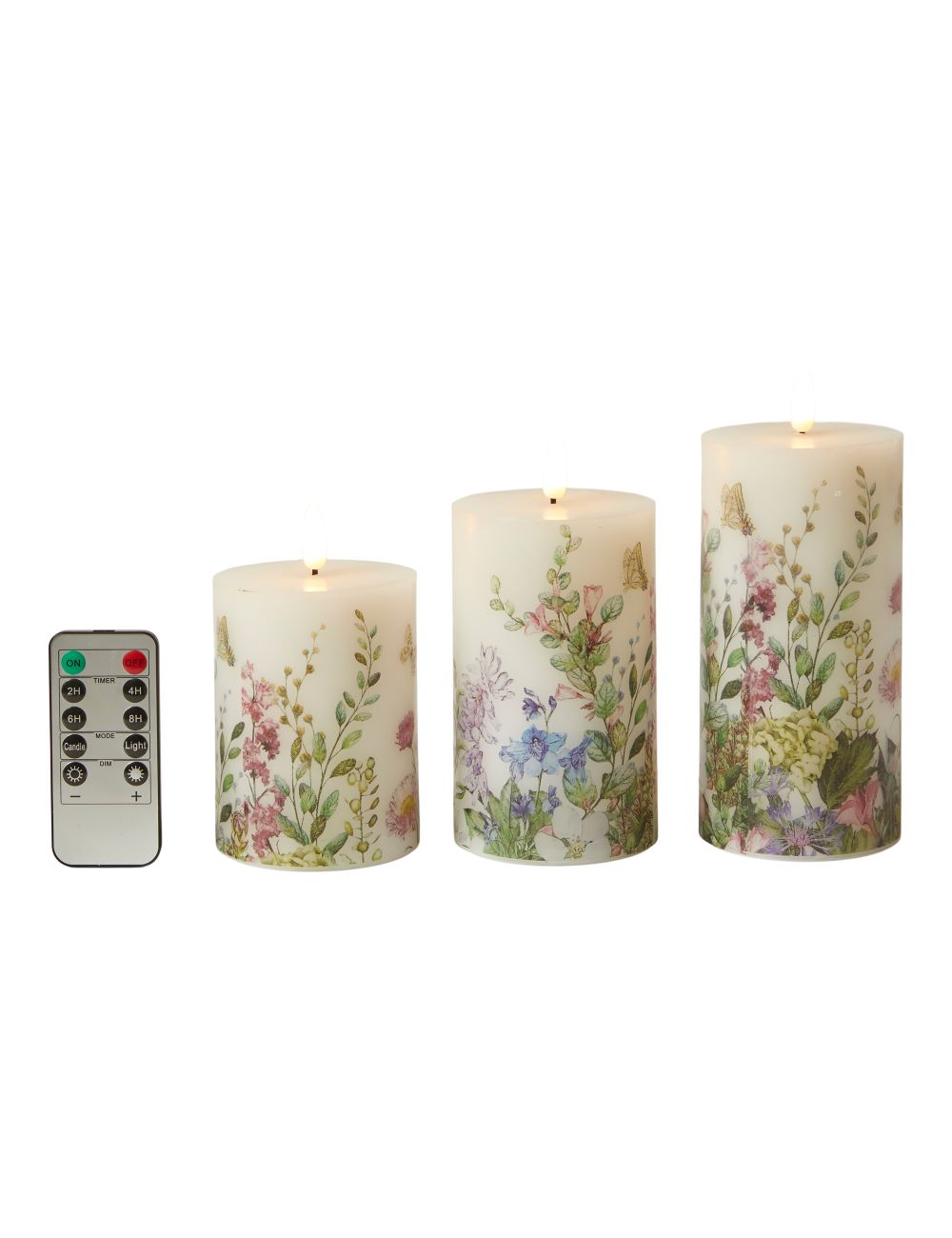 Da'core LED bloklys sæt m/3 stk. inkl fjernbetjening - Flora