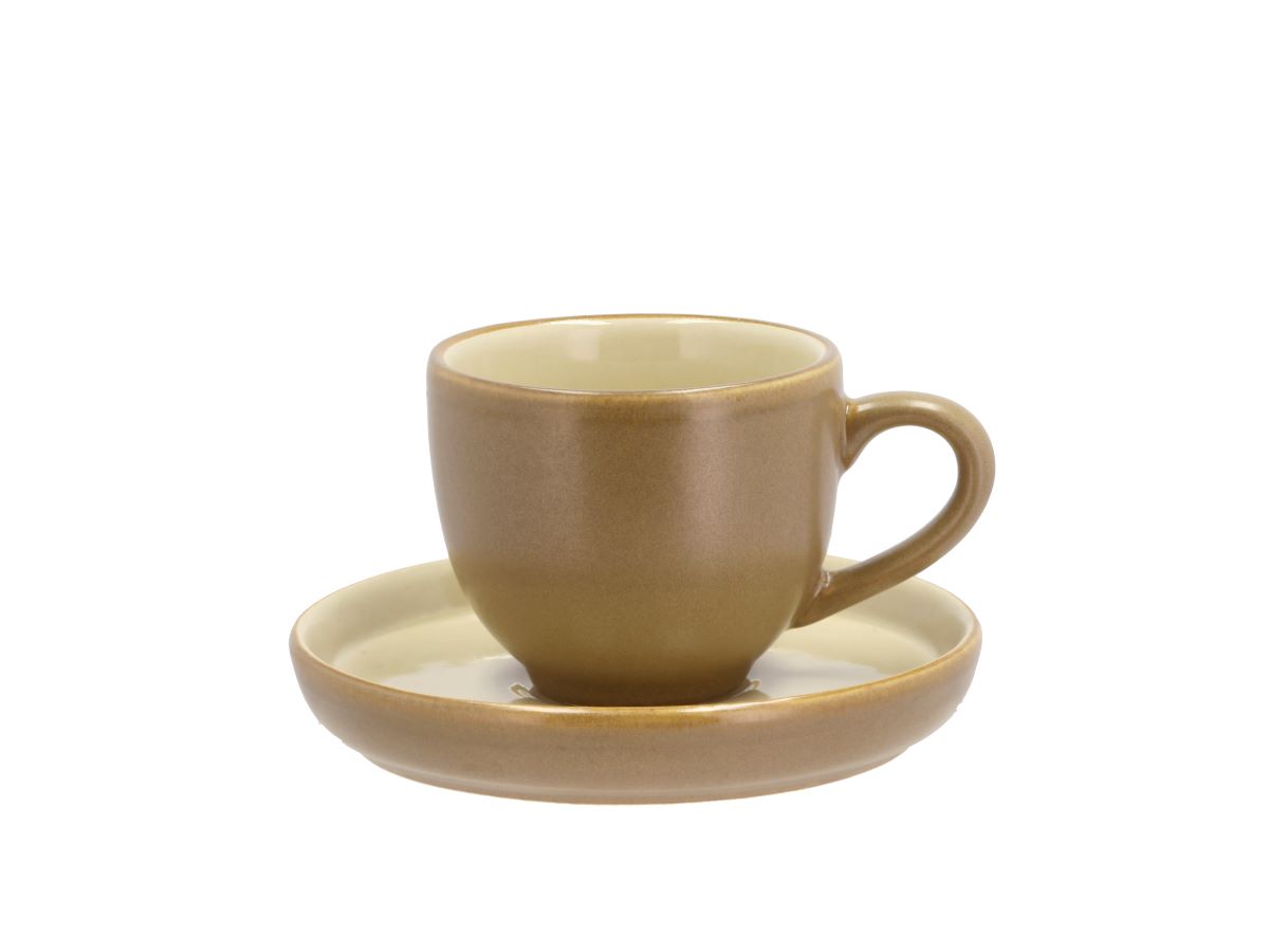 Bitz Wood kop med underkop 7 cl. espresso brun/sand