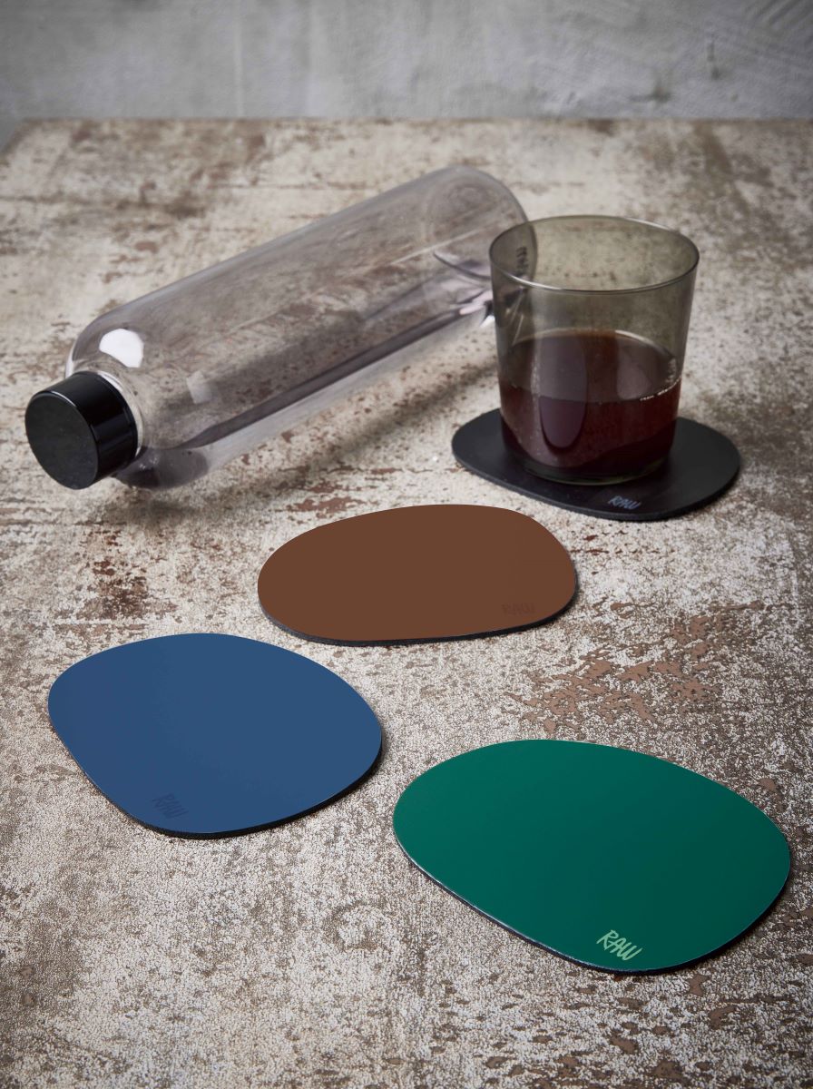Raw coaster silikone 12,2x10 cm 6 stk. mocca