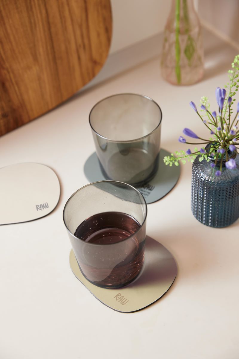 Raw coaster silikone 12,2x10 cm 6 stk. sand