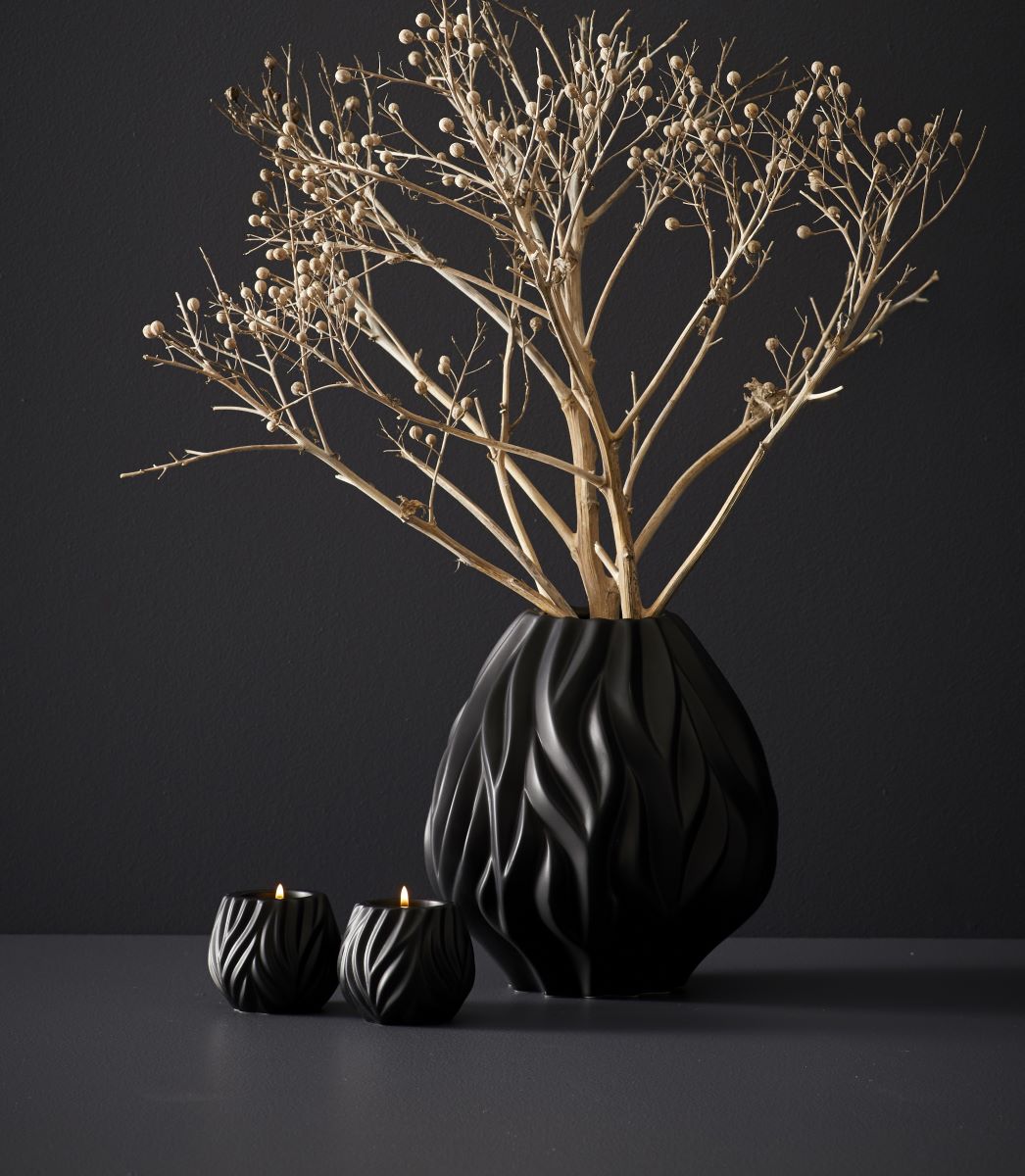 Fyrfadsstage Flame Sort 2 Stk Morsø