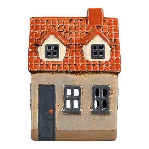 Lyshus keramik H15xB10xD8cm. grå