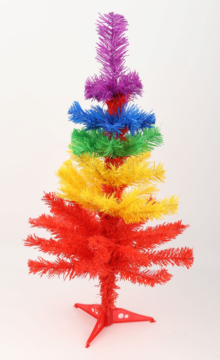 Conzept juletræ kunstig 60 cm regnbuefarvet