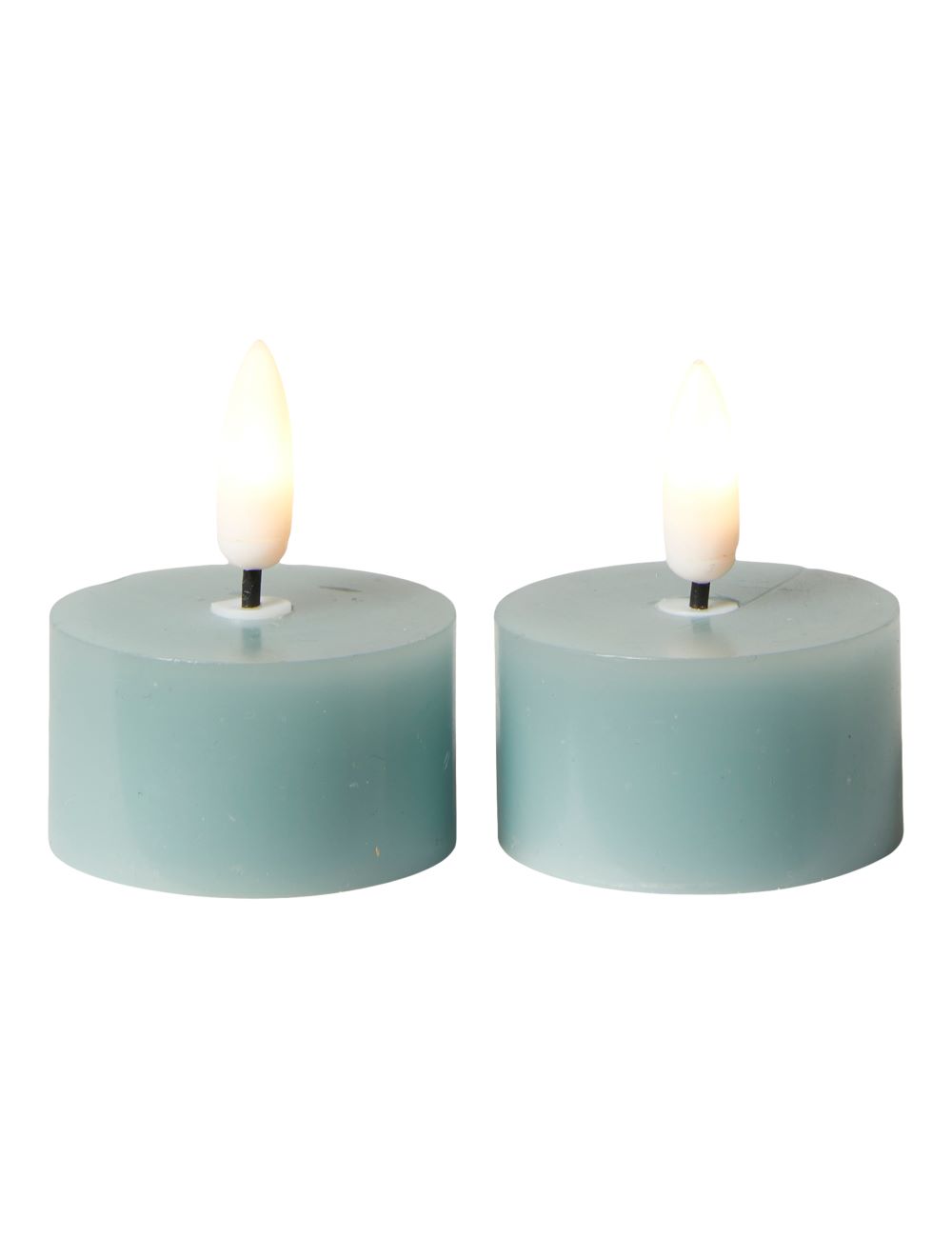 LED fyrfadslys 2 stk. 3D flamme Ø4,3 ON/OFF chip batteri voks sea