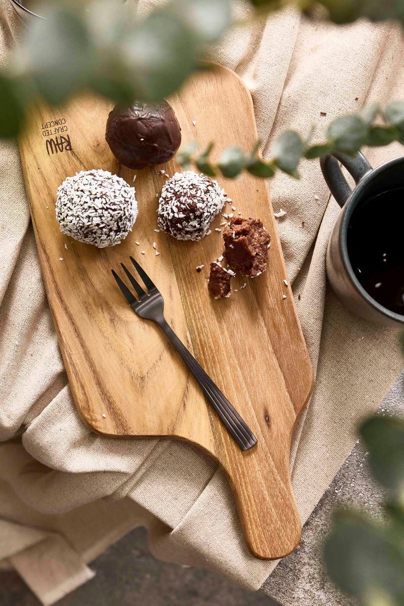 Raw kagegaffel 4 dele - mat sort