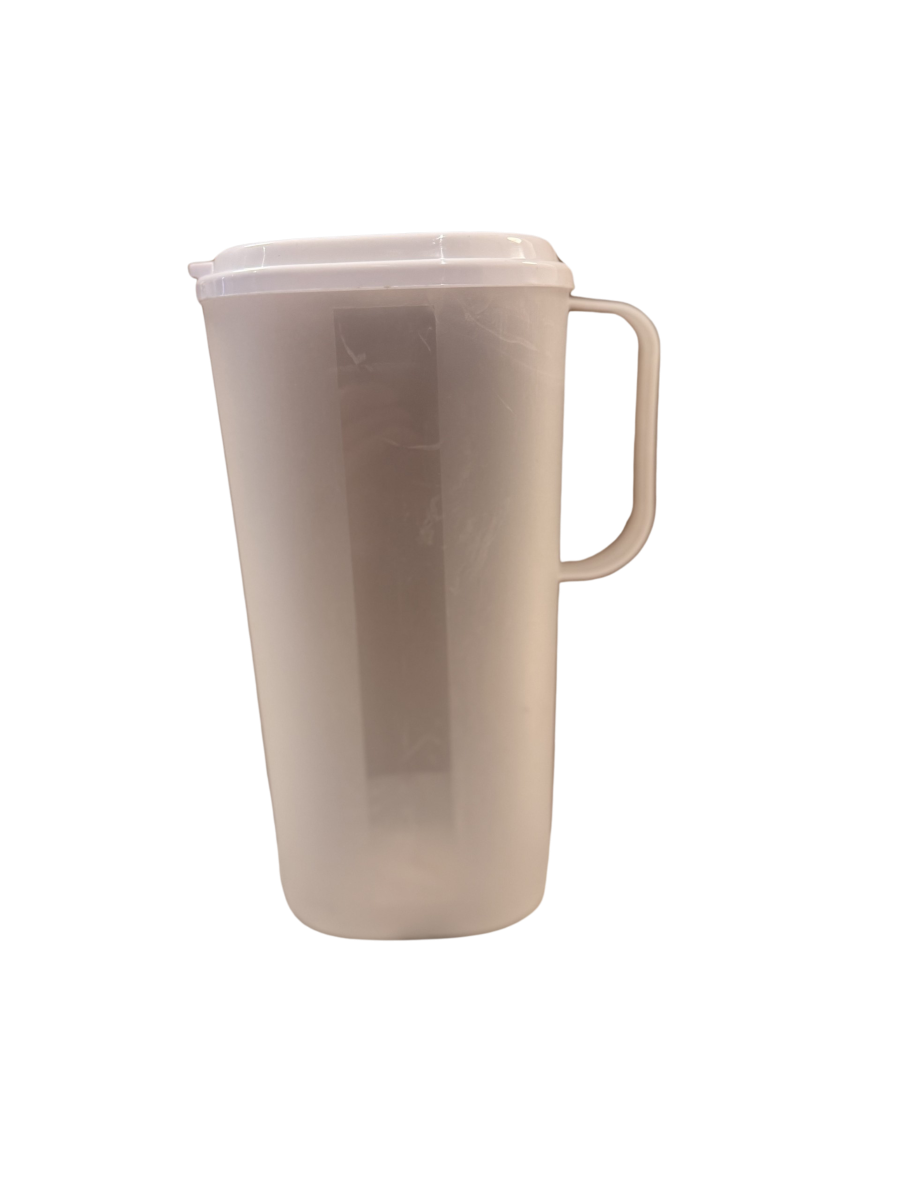 Saftkande plast 1,8 ltr. med hvidt låg