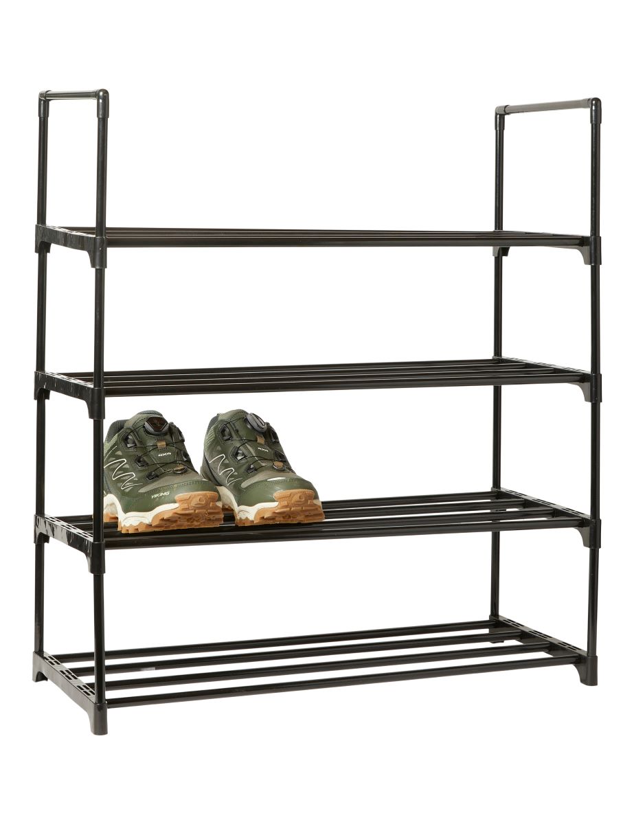 Skostativ 4 hylder 65x28x72  cm. - sort
