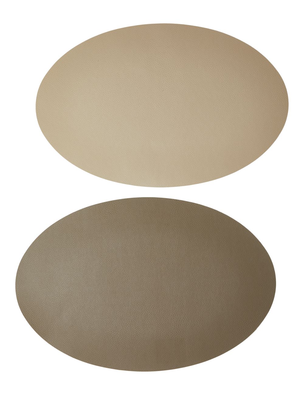 Da'core Dækkeserviet oval PU soft 41x33 cm beige/taupe vendbar