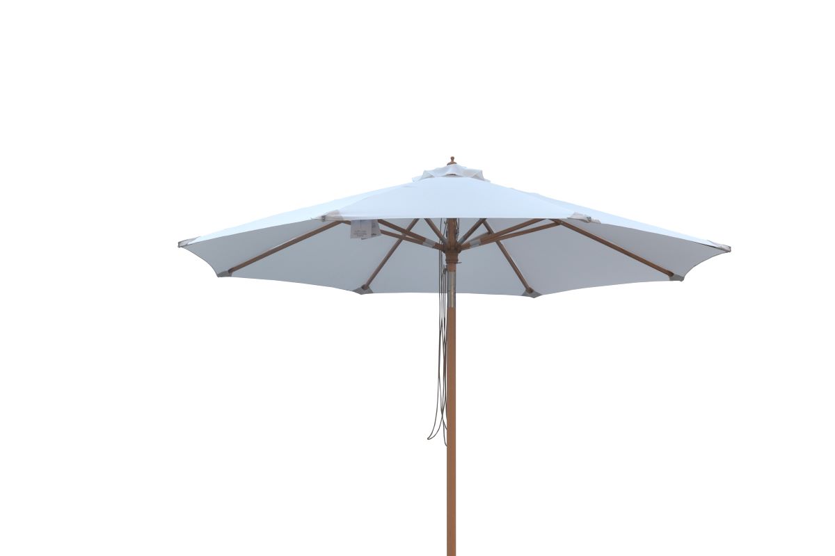 Cannes parasol i træ med olefindug Ø 3 mtr. med tilt - natur NR 15